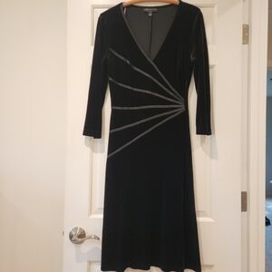 Connected Apparel Velvet Black Dress Women's Size 12
